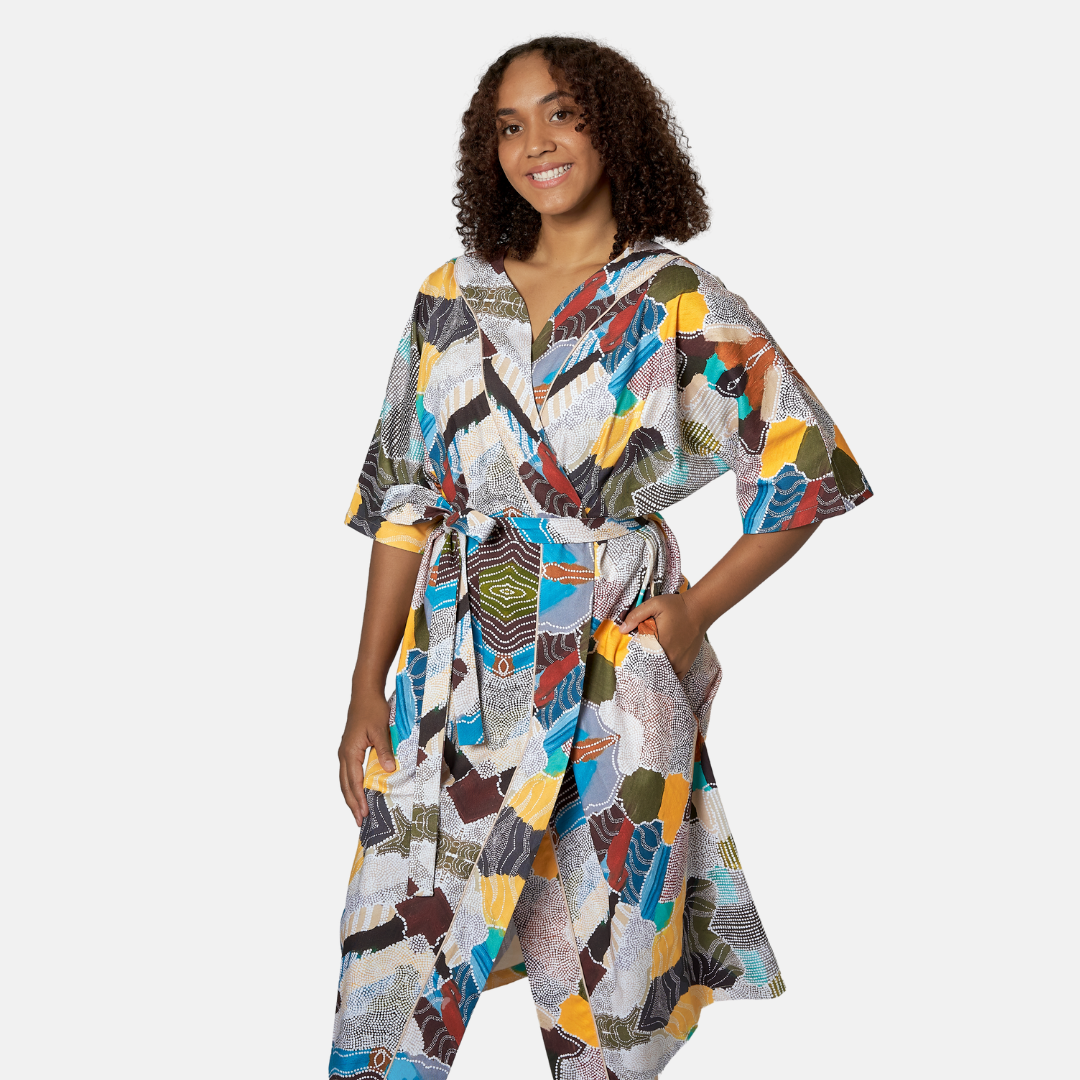 Ken Done's Aboriginal Unck Treatment Robe -240gsm