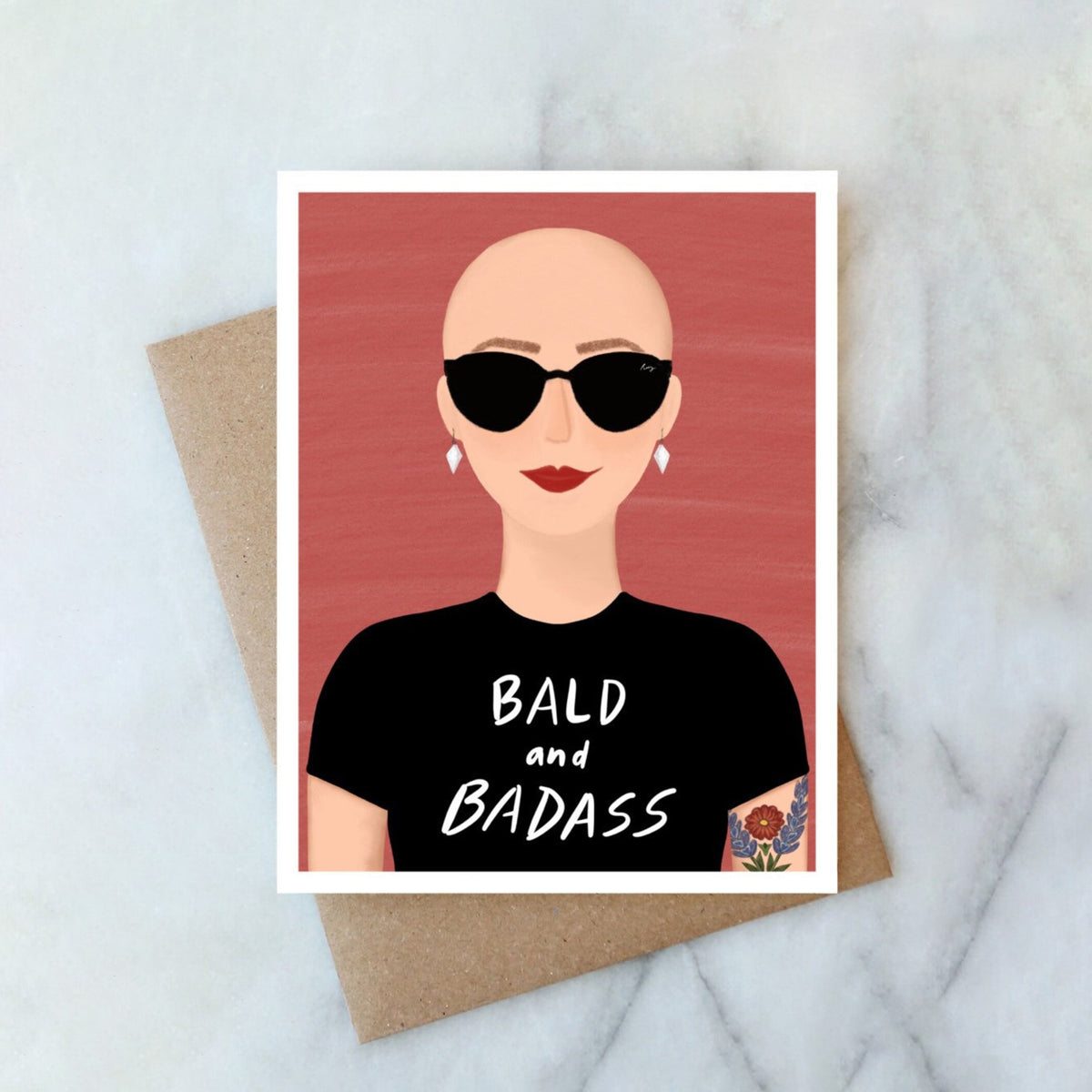 Bald and Badass - Greeting Card