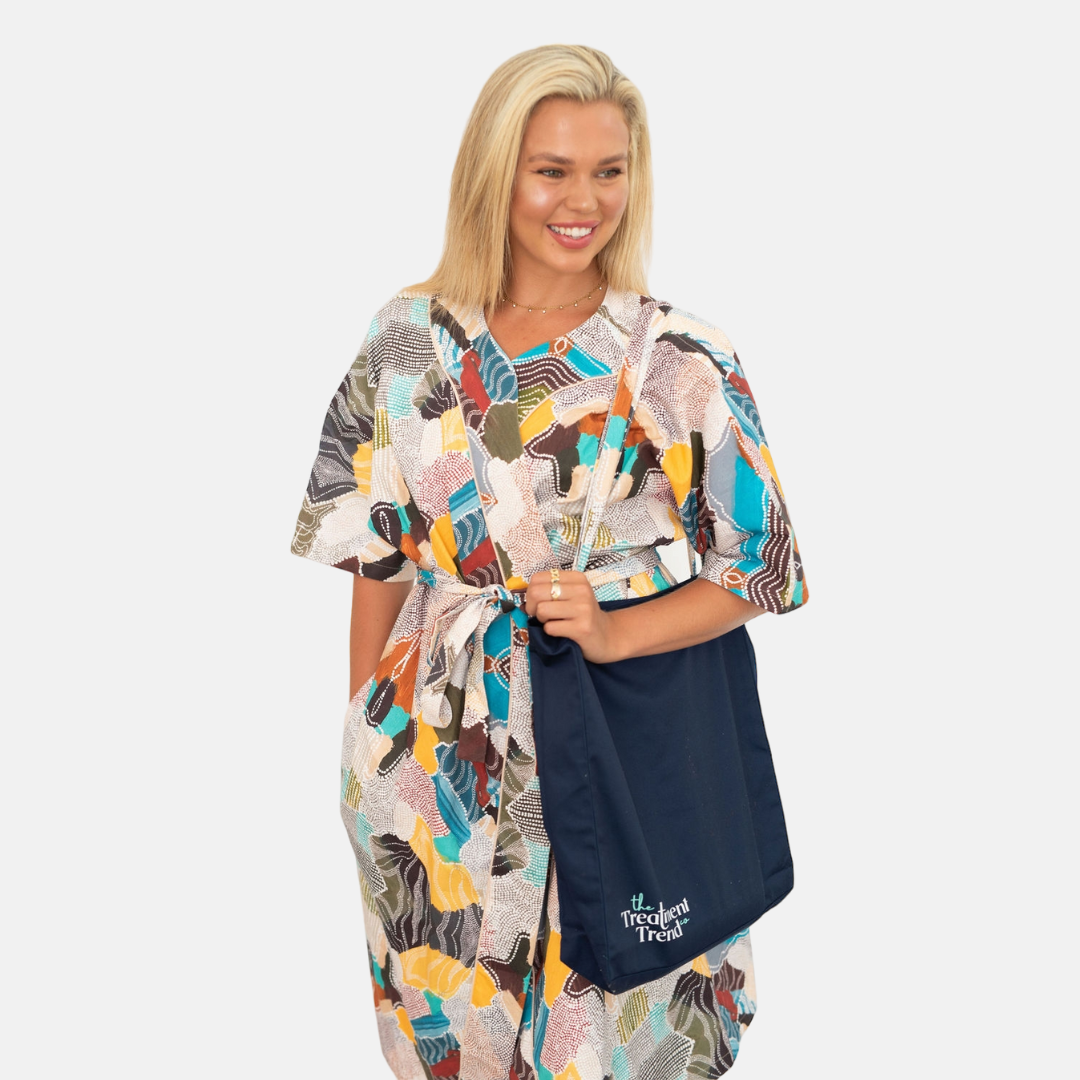 Ken Done's Aboriginal Unck Treatment Robe -LIGHTWEIGHT 150gsm