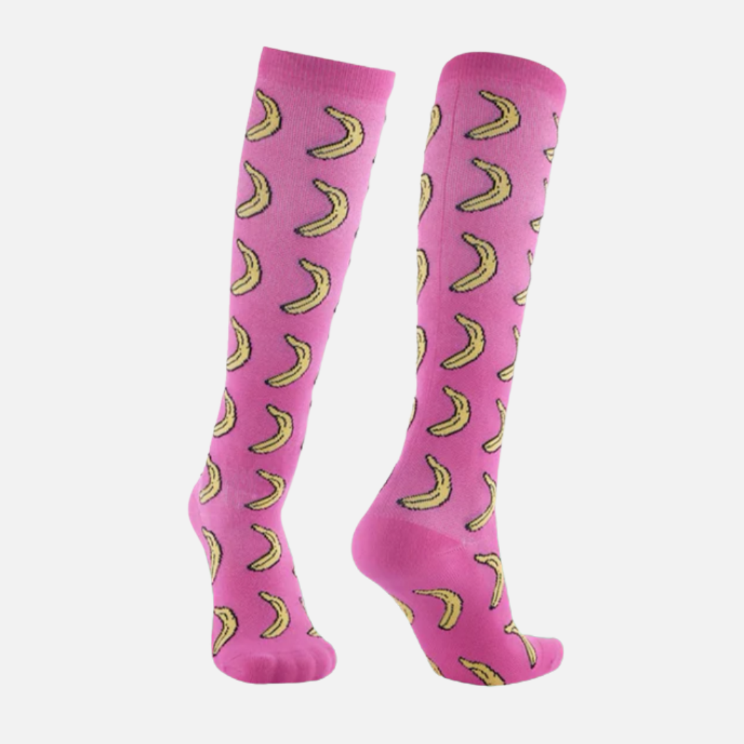 Knee High - Pink Banana Compression Socks