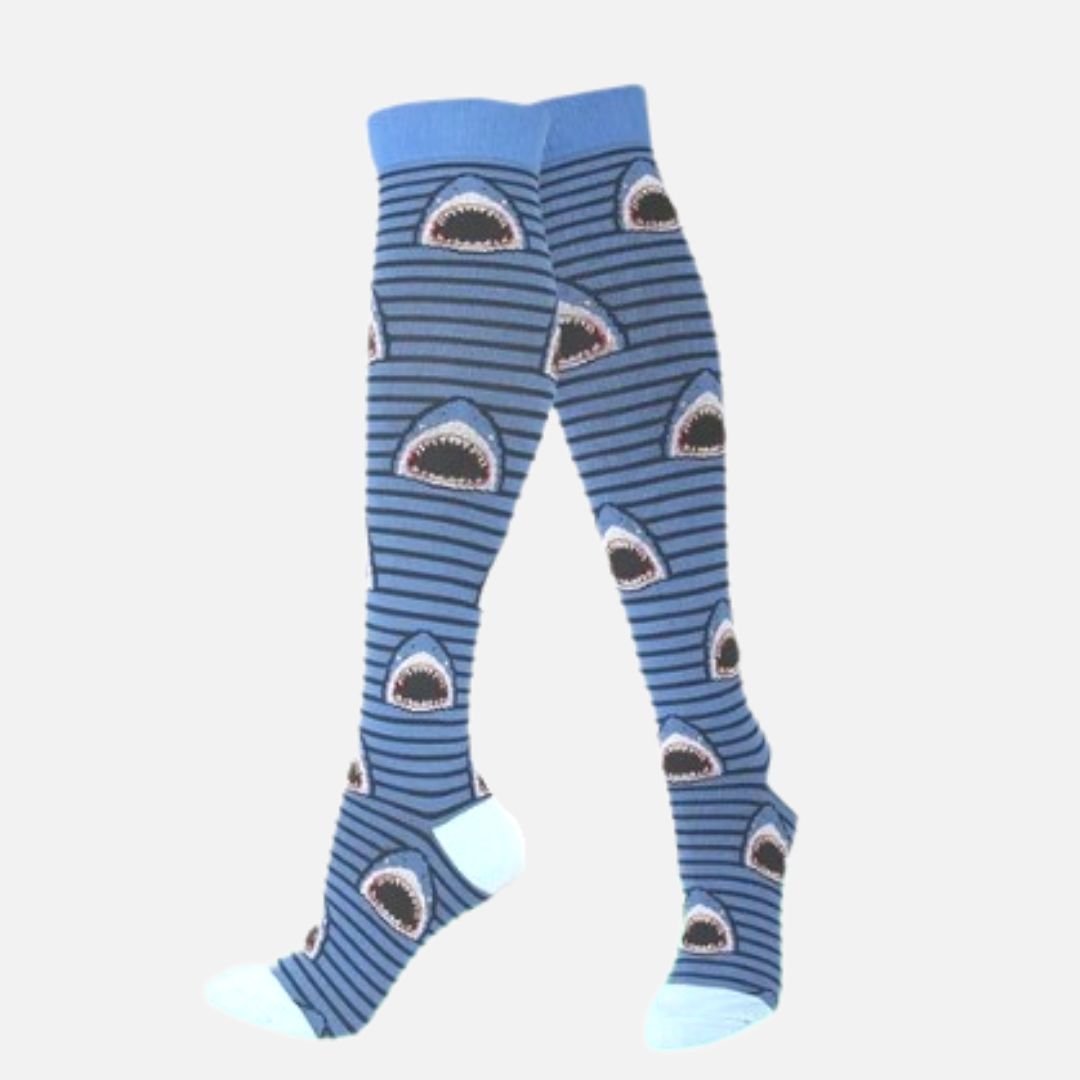 Knee Length Compression Socks- Sharks