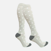 Knee High Compression Socks - Grey Polka Dot
